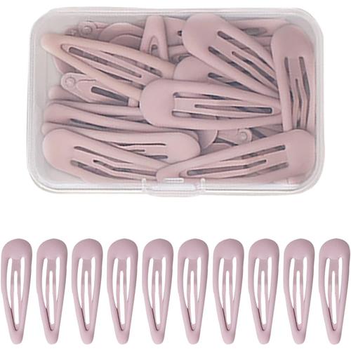 Lot de 30 Pince Cheveux, Petites Barrettes à Cheveux avec Boîte, Accessoire Cheveux Fille Pinces à Cheveux Epingles Cheveux pour Filles, Femmes, Cheveux Fins, Epais, Bouclés, Raides (Rose Clair)