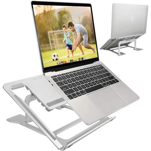 Support de Ordinateur Portable, Support D'ordinateur Portable Ventilé en Aluminium Pliant Réglable Ergonomique Stand de Bureau Pliable pour MacBook Air Pro/PC/iPad/Notebook/Tablette