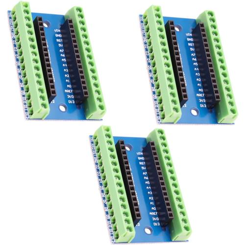 Nano Carte d'extension 3 Pièces Nano IO Shield V1.O Carte d'extension Nano Carte d'extension Simple 16MB Compatible avec Arduino