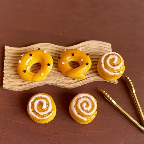 1/12 Mini Pain Artificiel Pour Maison De Poupée, Bagels De Sésame Miniatures, Rouleaux De Cannelle, Accessoires De Cuisine