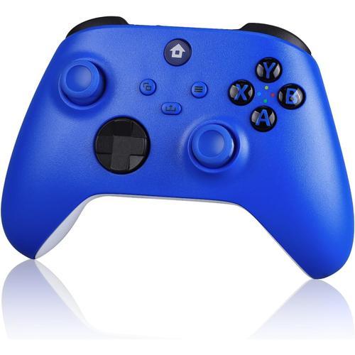 Manette Avec Adaptateur Sans Fil Pour Xbox One, Xbox Series X/S, Xbox One X/S, Pc, Manette 2,4 Ghz Avecprise Casque 3,5 Mm - Bleu