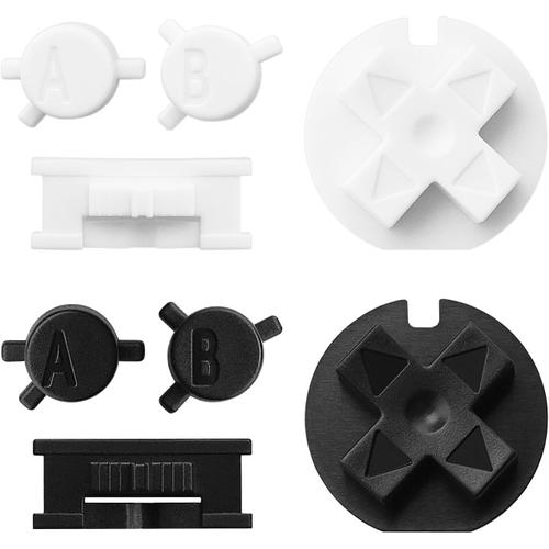 Lot De 2 Boutons Marche/Arrêt En Plastique Compatibles Avec Nintendo Game Boy Noir Et Blanc