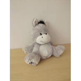 Achat peluche oreiller âne gris 30cm. Peluche personnalisée.