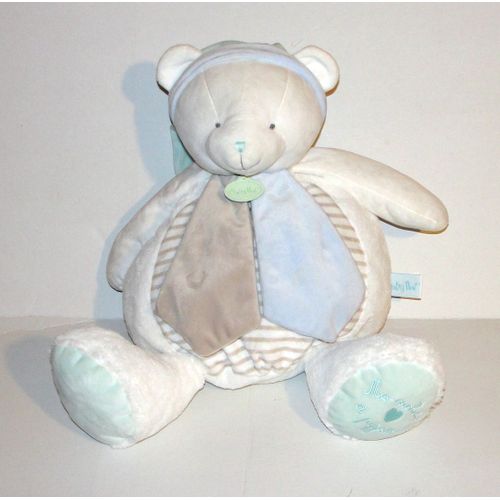Peluche Ours Blanc Cassé Baby Nat Range Pyjama Doudou Ours Layette 48 Cm