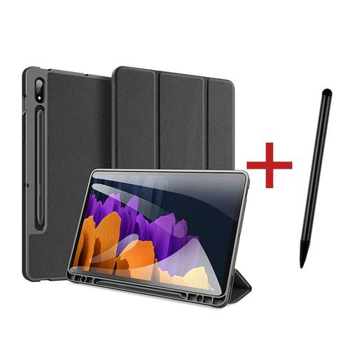 Housse Coque Étui Pour Samsung Galaxy Tab S7 11 Pouces [+Stylet] Réveil/Sommeil Automatique Tablette Tactile Antichoc Protection - Noir