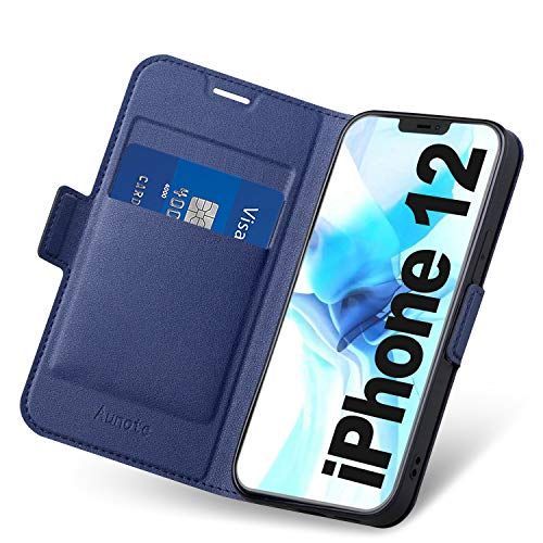 Coque Iphone 12, Housse Iphone 12, Coque Portefeuille Iphone 12, Coque Rabat/Clapet Iphone12, Iphone 12 Étui, Flip/Folio Phone Cover Case, Coque Iphone 12 Cuir Protection, Protable Carte. Bleu