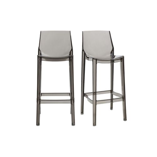 Tabouret De Bar Design Gris Fumé Lot De 2 Ylak
