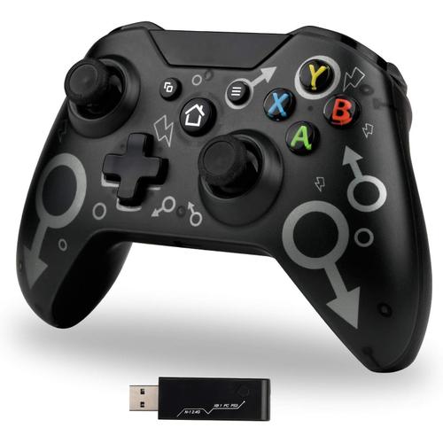 Manette Sans Fil Pour Xbox One, Manette De Jeu Sans Fil Xbox Manette De Jeu Manette De Jeu Pour Xbox One, Pc Et Ps3, Sans Prise Casque (Noir)