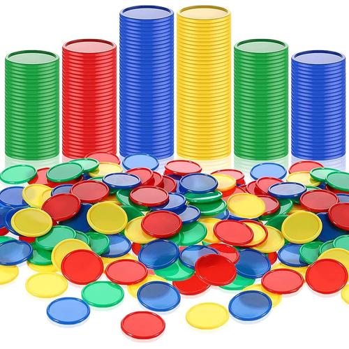 400 Pièces Jetons De Poker En Plastique 4 Couleurs 1 Pouce Petits Compteurs D'apprentissage Carte À Puces Vierges Pour Jouer Au Jeu Apprentissage De Mathématiques