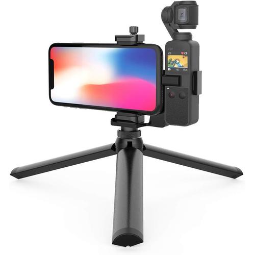 Support de Téléphone avec Trépied Compatible avec DJI OSMO Pocket 2/ Pocket1 et iphone 14/13/12/11 Pro Max, Holder Portable pour Fixer Osmo Pocket Accessoires