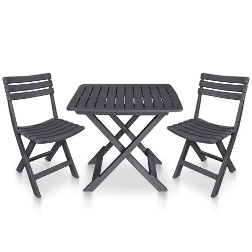 Vidaxl Mobilier De Bistro Pliable 3 Pcs Plastique Anthracite
