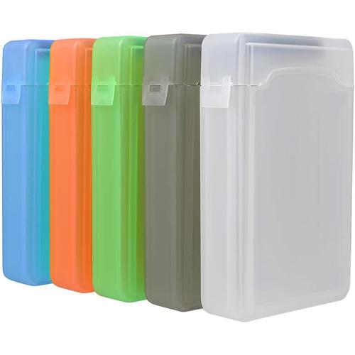 Couleur assortie Lot de 5 boîtes de protection pour disque dur - 6,3 cm - Antichoc - En plastique - Portable