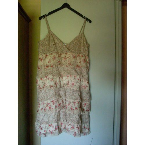 Robe À Bretelles Doublée À Volants Promod Taille 42