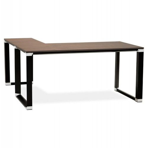 Paris Prix - Bureau D'angle Design "Opi" 160cm Noyer & Noir