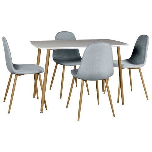 Winter - Ensemble Table + 4 Chaises Gris Clair