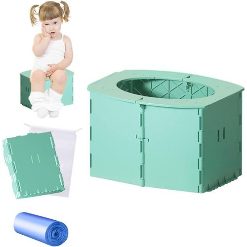 Toilette Enfant Pliablea,Pot Pliant De Voyage,Toilette Pliante Portable Enfant,Petit Pot Toilette B¿¿B¿¿ Voyage,Toilette Enfant Voyage,Pot Bebe Toilette (Vert)