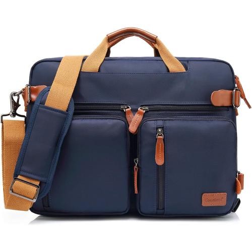 17.3 Pouces Sacoche d'Ordinateur Portable Convertible Sac ¿¿ Bandouli¿¿re Sac ¿¿ Main Porte Document d'affaires Sac ¿¿ Dos de Voyage pour Ordinateur Portable Hommes Business(Bleu)