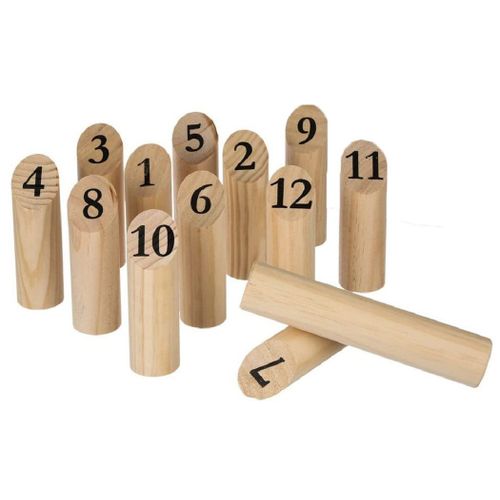 Jeu De 12 Quilles Nordiques En Bois 14,5 Cm