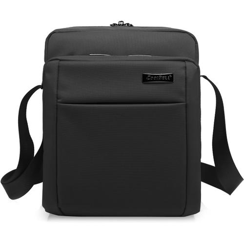 Sac ¿¿ Bandouli¿¿re Homme Sac de Messager Oxford Tissu Casual Sport Sac d'¿¿paule pour Tablette/iPad/Hommes/Voyages (Noir)