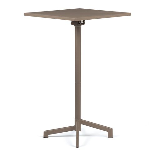 Table De Bar Pliante Et Convertible En 2 Hauteurs En Acier (60x60 Cm) Dely Gris Taupe
