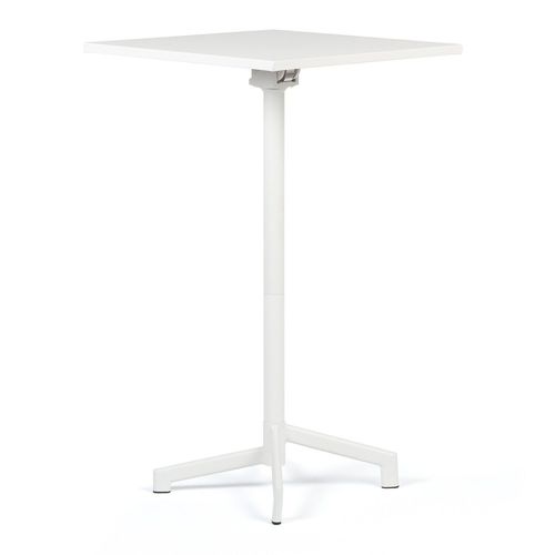 Table De Bar Pliante Et Convertible En 2 Hauteurs En Acier (60x60 Cm) Dely Blanc