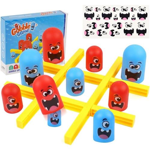 Tic Tac Toe,Tic Tac Toe Big Eat Small,Gobblet Gobblers,Jeu Big Eat Small Tic Tac Toe,Big Eat Small,Family Games To Play And A Classic Game (Rouge Bleu)