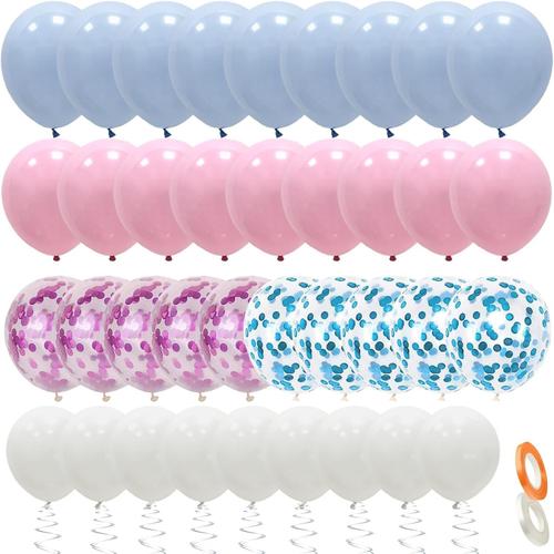 70 Pi¿¿ces Ballon Rose Bleu, Gender Reveal Annonce Ballons H¿¿lium Ballon Confettis Ballons Latex Ballons de Baudruche pour Baby Shower Naissance Bapt¿ºme Anniversaire Mariage F¿ºte D¿¿coration