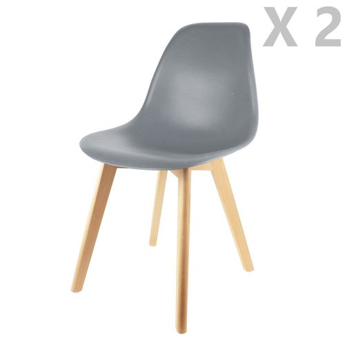 2 Chaises Design Scandinave À Coque Holga - Gris