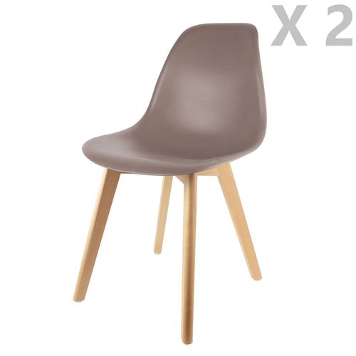 2 Chaises Design Scandinave À Coque Holga - Taupe