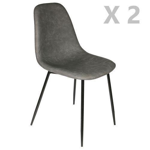 2 Chaises Design Vintage Amber - Gris