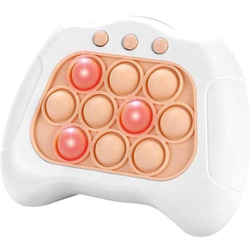 Quick Push Pop Bubble Sensory Fidget Toy,Jouets Anti Stress Console De Jeu Puzzle Silicone Light Bouton Pour Jouets De Soulagement De L'anxi¿¿T¿¿ Educatifs Autisme Pour Enfants Adultes (Blanc)