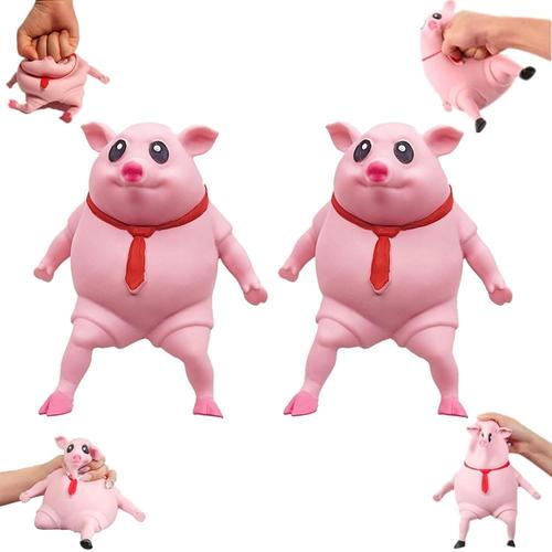 Anti-Stress Cochon,Piggy Squeeze Toy, Cochon Rose Anti Stress,Anti-Stress Jouets, Squeeze Cochon,Cochon Jouet Anti-Stress (2 Petits)