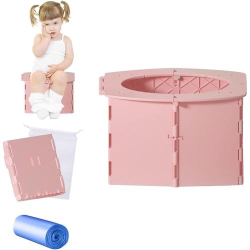 Toilette Enfant Pliablea,Pot Pliant De Voyage,Toilette Pliante Portable Enfant,Petit Pot Toilette B¿¿B¿¿ Voyage,Toilette Enfant Voyage,Pot Bebe Toilette (Rose)