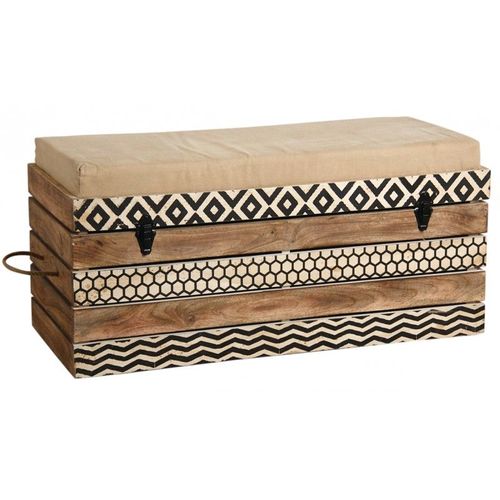 Banc Coffre De Rangement En Bois De Manguier