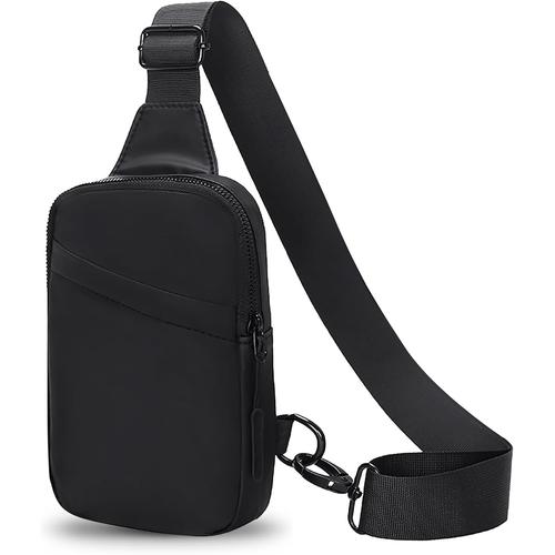 Sac De Poitrine Homme, Sacoche Homme Bandouliere, Sac De Poitrine, Imperm¿¿able Sac ¿¿ Bandouli¿¿re Sac Homme Bandouliere Sac Bandouli¿¿re Des Sports Pour Voyage, Randonn¿¿e, Cyclisme (Noir)