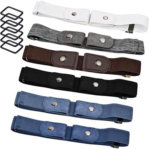 Ceinture Extensible sans Boucle: 6 Pi¿¿ces Ceinture Sans Boucle ¿¿lastique Invisible, Adjustable Ceinture ¿¿lastique Invisible, Ceinture ¿¿lastique Invisible Unisexe Pour Jeans Pantalon Robe