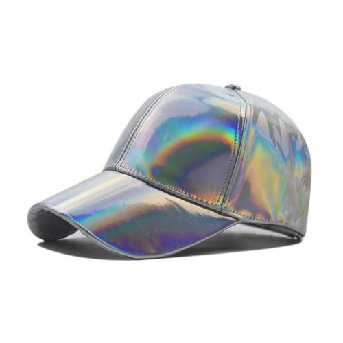 Envoie De France Casquette Baseball Laser Multi Couleur Argenté Mixte Bonne Chapeau Pu Solide Hip-Hop Punk Dance