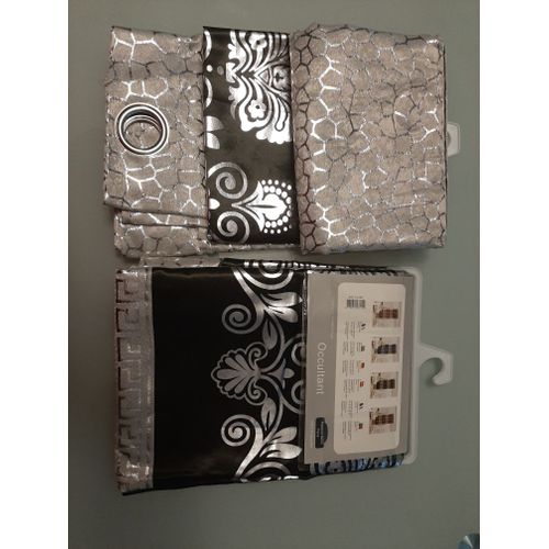 Double Rideaux Noir Gris