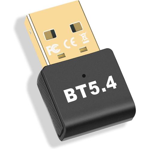 Adaptateur Bluetooth 5.4, dongle Bluetooth clé USB Bluetooth (EDR & BLE) pour PC, Ordinateur Portable, Ordinateur de Bureau, Prend en Charge Windows 11/10/8.1/7