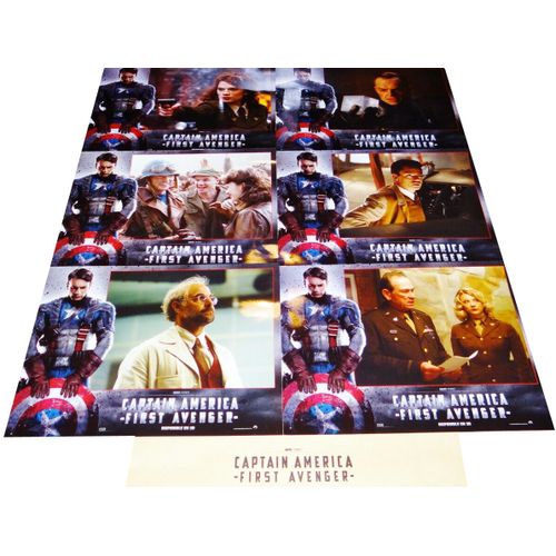 Captain America : First Avenger - Jeu De 6 Photos D'exploitation Cinématographique - Format 21x27,5 Cm - De Joe Johnston Avec Chris Evans, Hayley Atwell, Tommy Lee Jones, Sebastian Stan - 2011