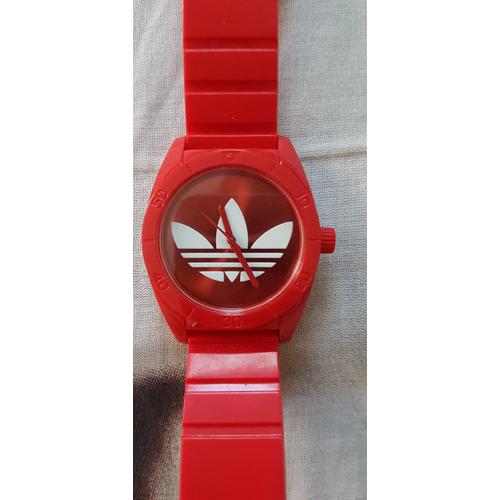 Adidas Originals - Santiago - Montre Rouge Corail & Blanc Diam 4.2 Cm