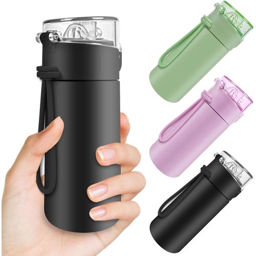 150ml Petite Bouteille Isotherme, Gourde Isotherme Avec Couvercle Verrouillable Anti-Fuite, Bouteille D'eau Acier Inoxydable  Double Paroi, Sans Bpa, Pour Running, cole, Bureau (Noir)