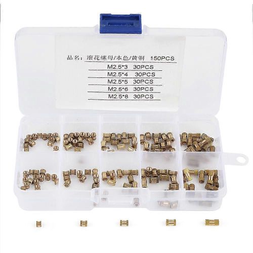 150pcs M2.5 Cylindre En Laiton Molet Rond Moul Dans Des crous Intgrs D'insertion