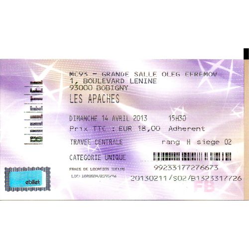 Ticket Spectacle "Les Apaches", Mise En Scène Macha Makeïeff, M C 93