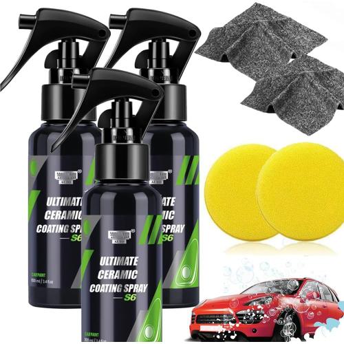 Plastic Leather Restorer for Cars, 2023 New Plastic Restorer & Hydrophobic Trim Coating, HGKJ Plastic Leather Restorer S3, Car Restoring Liquid Spray (100ML-3 PCS)