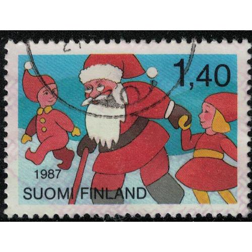 Finlande 1987 Oblitéré Used Santa Claus With Christmas Dwarfs Père Noël Avec Des Lutins Su