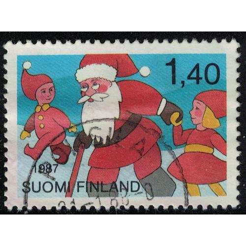 Finlande 1987 Oblitéré Used Santa Claus With Christmas Dwarfs Père Noël Avec Des Lutins Su