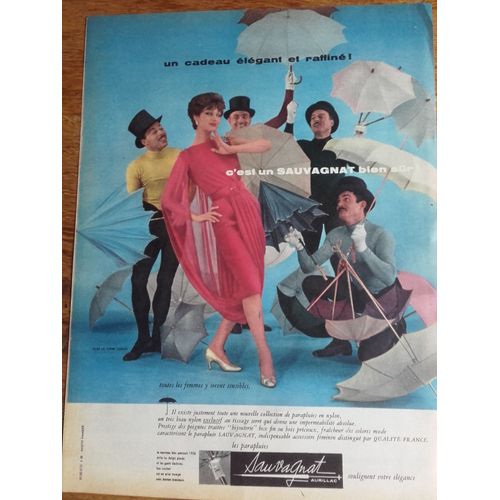 Publicité Années 1950/1960 Parapuie Sauvagnat Un Cadeau Élégant Et Raffiné