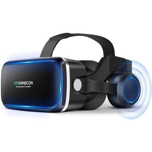 Vr Casque Lunettes Avec Écouteurs Glasses De Réalité Virtuelle Casque Vr Lunettes Pour Films 3d Jeux Vidéo Compatible Avec Smartphones Android/Iphone De 4,7 À 6,6 Pouces, Cadeaux De Noël