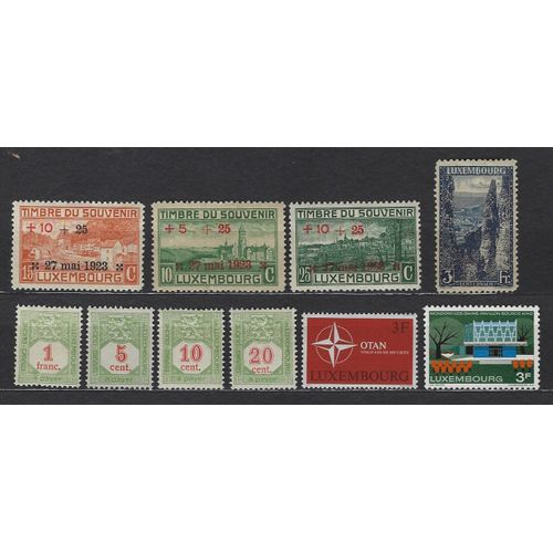 Luxembourg, Lot De 10 Timbres Neufs De 1923, 1968, 1969 Et Timbres-Taxe De 1922